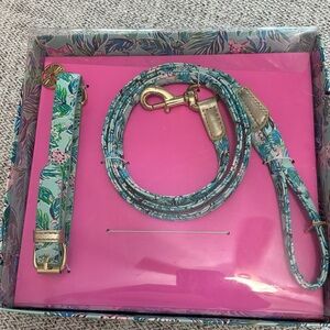 PRICE DROP 
LILLY PULITZER dog collar & leash NWT (minus waste bags $ dispenser)